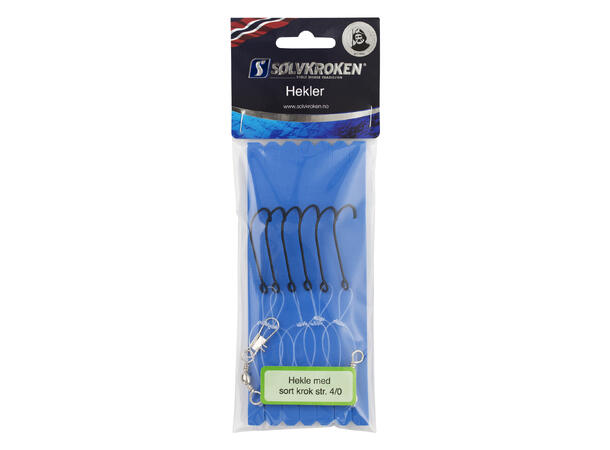Sølvkroken Hekle Kroksett - 6 stk - Sorte Kroker - 4/0 